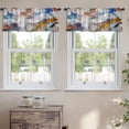 thumbnail image 2 of LALILO Kitchen Curtain Valance Spring White Flowers Rod Pocket Window Curtain 52"x 18" Set of 2, 2 of 7