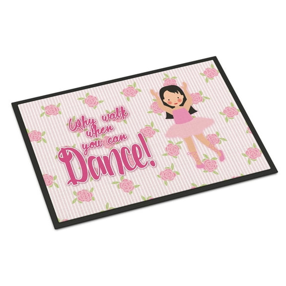 Carolines Treasures BB5388MAT Ballet Long Dark Hair Door Mat Indoor Rug or Outdoor Welcome Mat 18x27 Doormat  27"L x