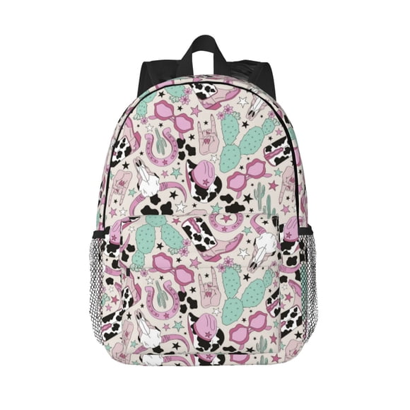 Easygdp West Cowgirl Disco Mochila Ligera de 15 Pulgadas para Estudiantes, Mochila Cómoda para la Escuela y Viajes, Correas Ajustables