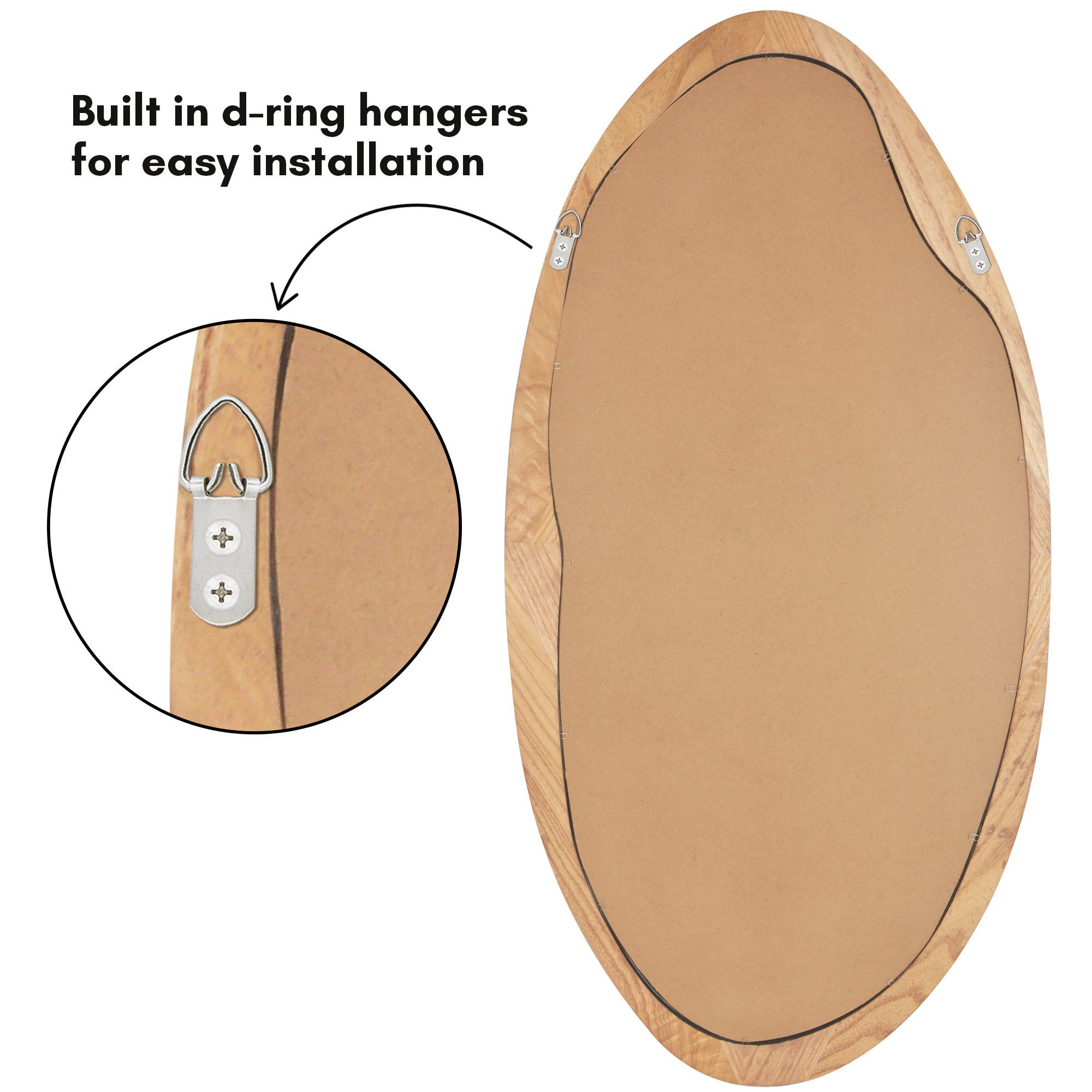Americanflat 20 x 40 Organic Shaped Wood Mirror