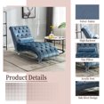 thumbnail image 4 of Holaki Velvet Chaise Lounge Indoor,Button-Tufted Upholstered Chaise Lounge Chair Sleep Sofa Bed with Pillow for Bedroom Living Room Office, 4 of 17