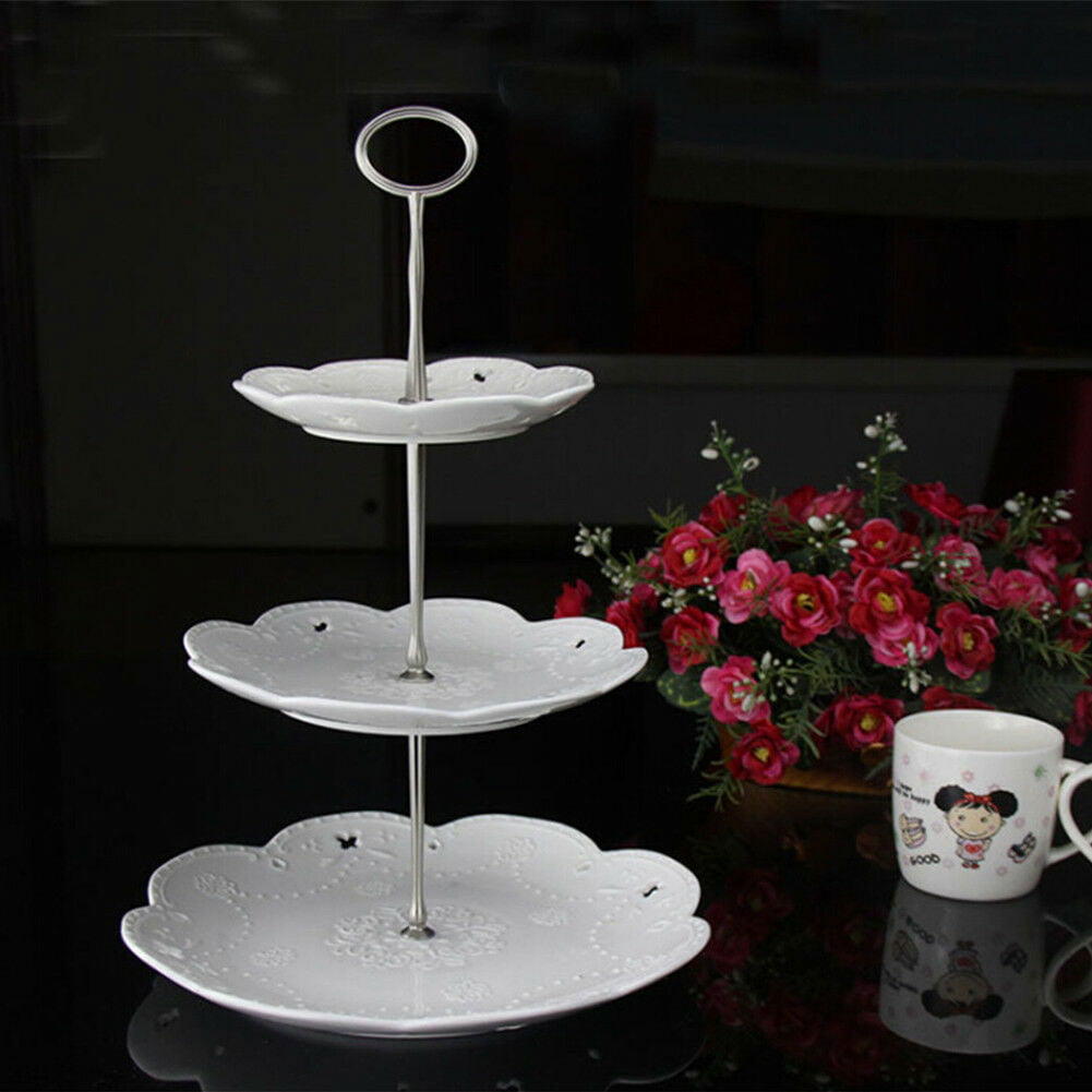 2/3 Tier Cake Plate,Stand Flower Handle Fitting Hardware Rod Plate,Wedding Decor 