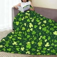 thumbnail image 6 of Honeii Happy St. Patrick's day Print Fleece Blanket - Throw Blanket for Bed, Sofa, Couch, Camping, and Travel , Microplush Ultra Soft Warm Blanket-80"x60", 6 of 7