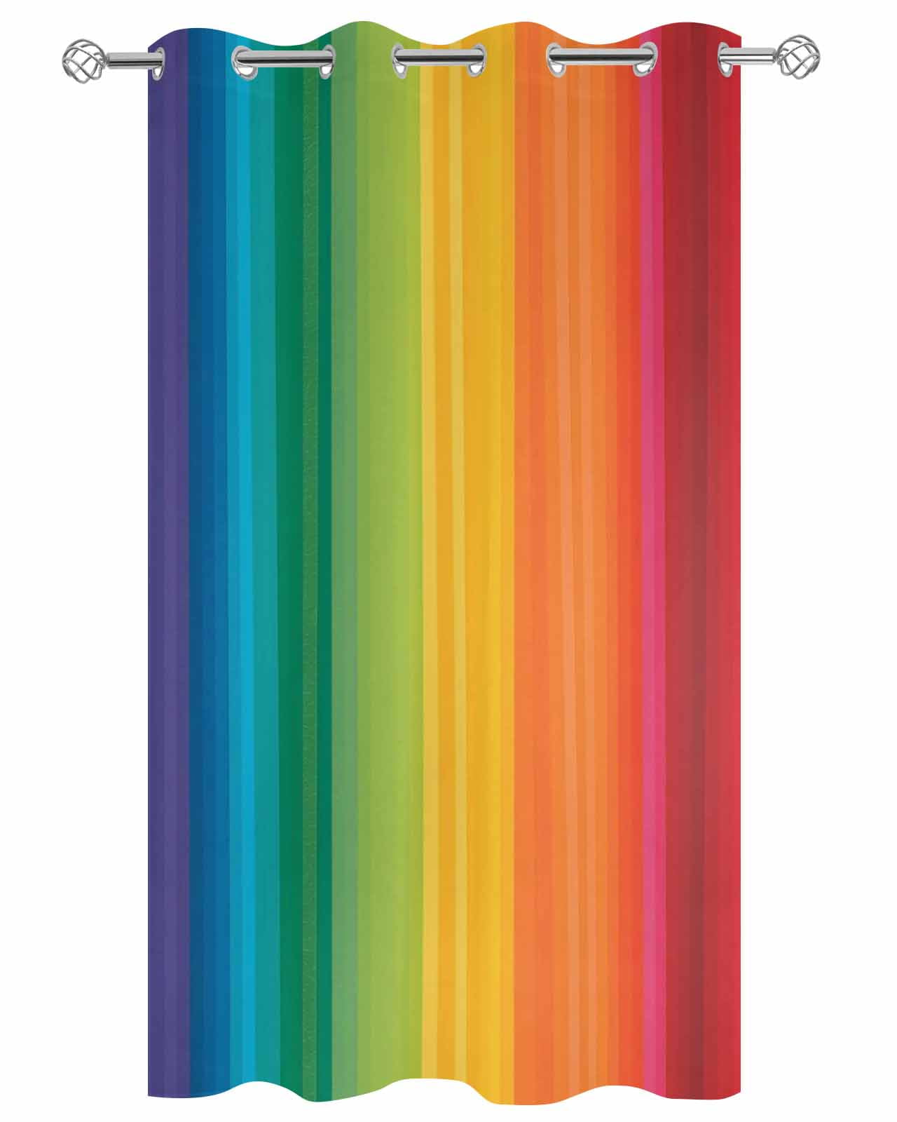 Rainbow Striped Outdoor Curtains for Patio, Colorful Gradients Modern Abstract Art Privacy Drapes Grommet Waterproof Outside Curtains for Porch/Cabana/Balcony 54"x 84", 1 Panel