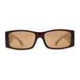 thumbnail image 1 of Womens Mod Square Rectangle Thick Temple Fashion Sunglasses All Brown, 1 of 5