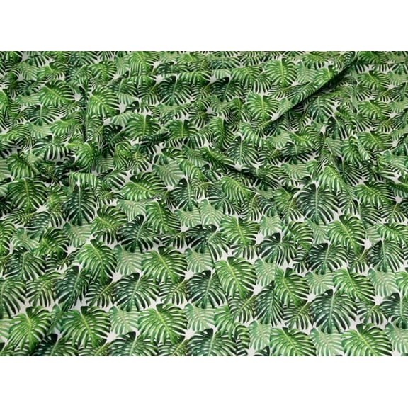 100% Cotton Dress Fabric Green Plants - per yard
