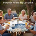 thumbnail image 3 of Round Outdoor Tablecloth with Umbrella Hole and Zipper, Navy Blue Shell Coastal Tablecloth with Elastic Waterproof, Starfish Coral Summer Ocean Nautical Patio Table Covers for 31" - 35" Pool Tables, 3 of 9