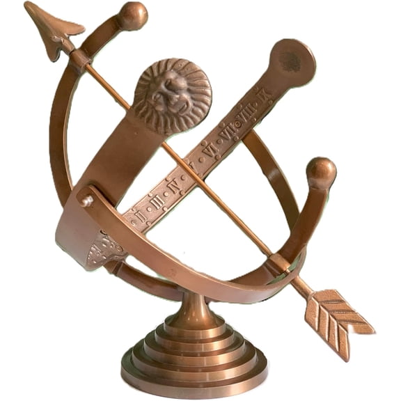 ARTIZAN VILLAGE Brass 12-Inch Dia Armillary Sundial - Home & Office Decor Armillary Collectible Gift Anniversary, Birthday Gift