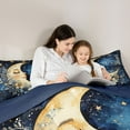 thumbnail image 5 of Manfei Boys Girls Chic Floral Moon Bedding Comforter Set 2pcs,Bohemian Theme Twin Comforter Sets Microfiber,Starry Sky Breathable Bedding Set,Microfiber Bedroom Decor,Reversible, 5 of 8