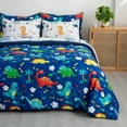 thumbnail image 6 of Wajade Kid Boys Comforter Set 7 Piece Bed in a Bag Bedding Set -3D Blue Dinosaur Wild Park Jungle Print Bedding Set with Comforter, Sheet Set, Pillowcase and Sham, Twin Size, 6 of 6