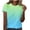 Green, variant on Women's Casual Short Sleeve T-Shirt Ombre Print Round Neck Blouse Fashion Basic Tee Spring Summer Vacation Pullover Top, Green L