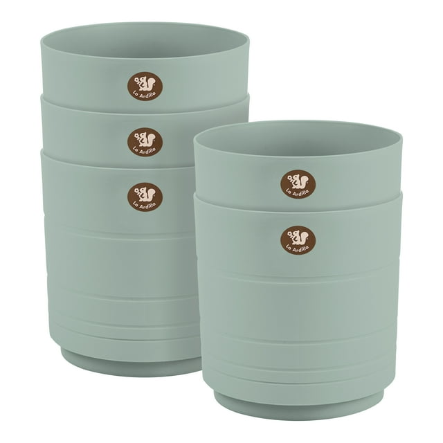 Set 5 Macetas Amalfi Redondas D20.2cm Con Rejilla Interna (Azul Oasis)