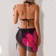 thumbnail image 5 of Trajes de baño Amzcrzy Tankini para mujer, trajes de baño, conjunto de bikini de tres piezas para mujer, falda de gasa, traje de baño para vacaciones en la playa, traje de baño rosa fuerte, M, 5 of 8