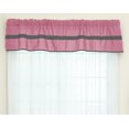 thumbnail image 1 of Baby Doll Bedding Solid Stripe Window Valance, Pink/Grey, 1 of 1