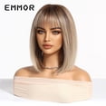 thumbnail image 4 of Spring Summer Hot Selling Natural Breathable Bangs Gradient Blonde Short Straight Hair Bob European and American Style Wig Full Head Hairstyle Wigs, 4 of 10