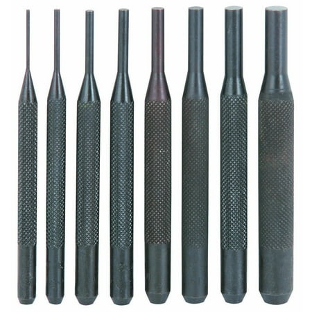 Extra Long Pin Punch - 8 Piece Pin Punch Set 4 inch Long with Knurled Handle 1/16'', 3/32'', 1/8'', 5/32'', 3/16'', 7/32'', 1/4'', 5/16''