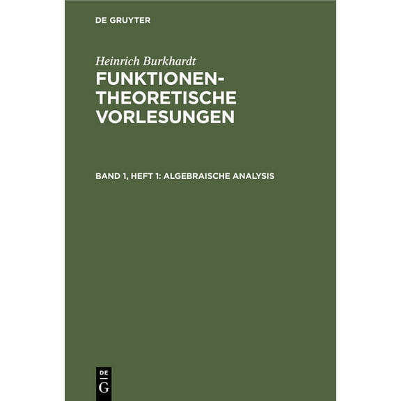 Algebraische Analysis, (Hardcover)