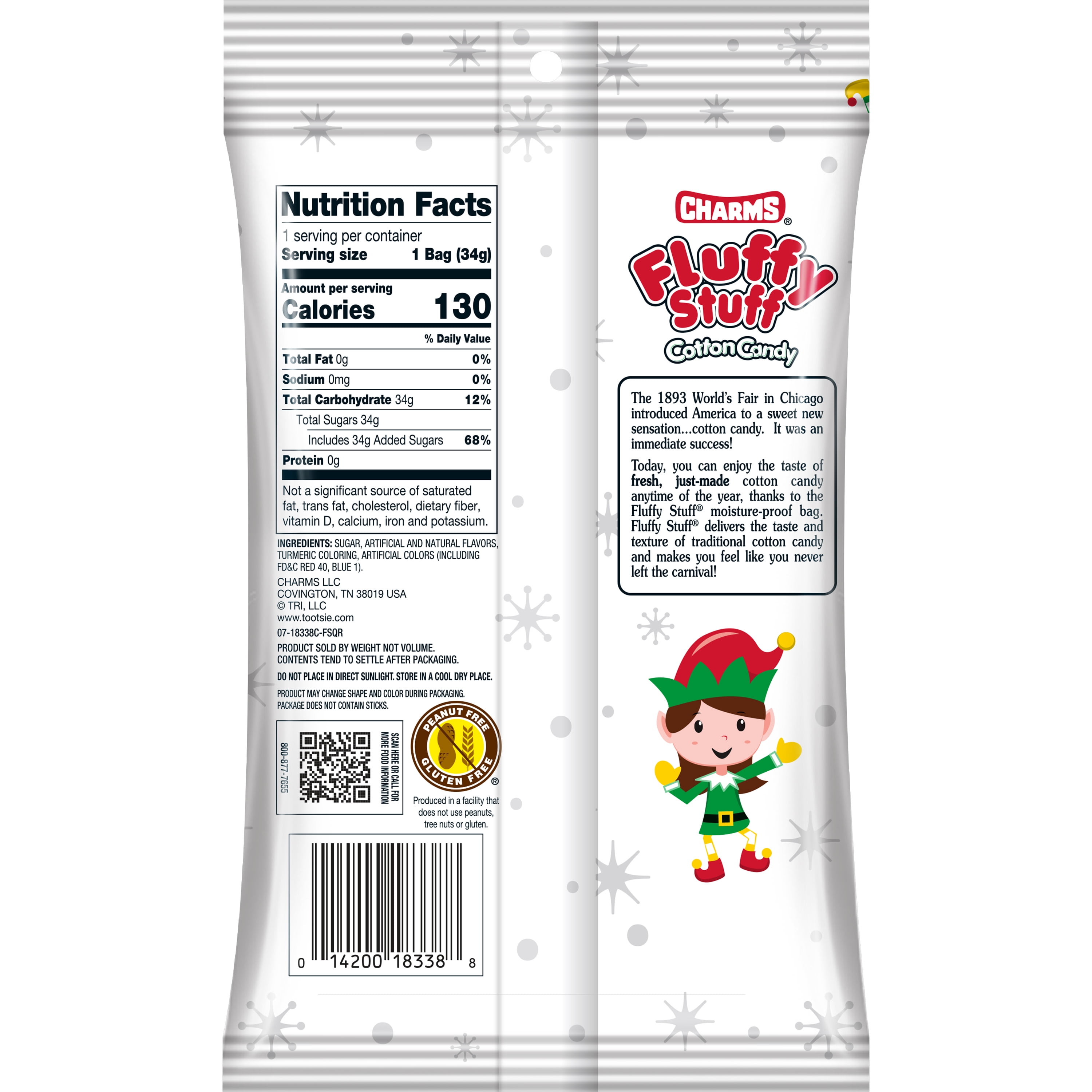 (8 pack) Fluffy Stuff, Cotton Candy, Wonderland Wishes 1.2 oz Bag, Peanut Free, Gluten Free