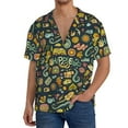 thumbnail image 3 of KLL Colorful Hippie Print Men's Shirt Short Sleeve Button Down Summer Cuba Beach Shirts- Medium, 3 of 7