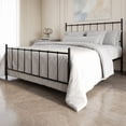 thumbnail image 2 of Home Design Calhoun Classic Twin Metal Bed, Sturdy Platform Frame with Decorative Headboard & Footboard, Black, 2 of 12