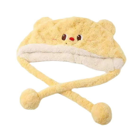 lanema Plush Bear Hat Ushanka Hat Ear Protective Caps Warm Windproof Motorcycling Hat