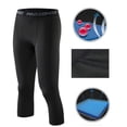 thumbnail image 3 of Men Compression Shorts Gym 3/4 Pant Base Layers Running Sport Tights Leggings, 3 of 4