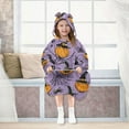 thumbnail image 7 of FORMRS Wearable Blanket Hoodie with Sleeves for Kids Cozy Flannel Sweatshirt, Halloween Pumpkin, 7 of 7