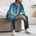thumbnail image 7 of Naloa Fantasy Mushrooms Men’s Pajamas Set - Long Sleeve Button Down Sleep Shirt and Pajama Bottoms Sleepwear Set-XX-Large, 7 of 7