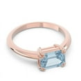 thumbnail image 4 of Diamond-Capitals 2.50 Carat Emerald Cut Simulated Aquamarine Gemstone Womens Fancy Engagement Ring 18K Rose Gold Size 10, 4 of 8