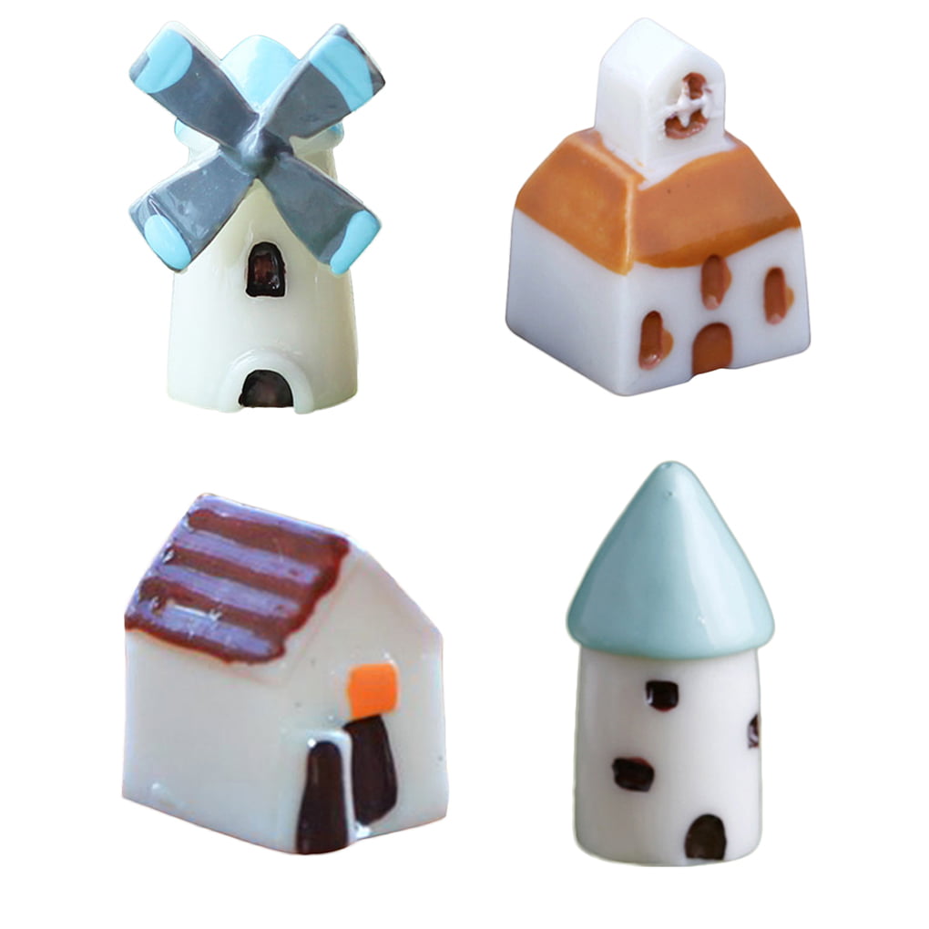 Home Decor Small Windmill Gardening Miniature Castle House Micro Landscape 