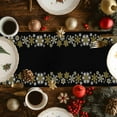 thumbnail image 2 of Christmas Black Cotton Linen Table Runner for Dining Kitchen, Xmas White Golden Snowflakes Retro Rustic Wedding Outdoor Party Tablerunners Decoration, Dresser Scarf Coffee Tablecloth Runners 13"x72", 2 of 9