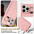 thumbnail image 2 of TECH CIRCLE for iPhone 15 Case, Quilted PU Leather Double Magnetic Clasp Shockproof Cover with Card Holder Shoulder Strap Mirror Ring Stand Flip Wallet Case for iPhone 15 6.1",Pink, 2 of 6