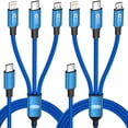 thumbnail image 1 of Cable USB C 3 en 1 de Firsting, carga rápida, 100 W, paquete de 2 unidades, 152 cm, 1 of 7