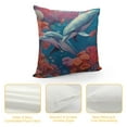 thumbnail image 4 of GOSMITH  Pillow Covers Two Dolphins Swimming with Coral and Coral Decorations Pillow Covers Blue Sea World Coral Dolphin Cute Throw Pillows for Living Room Bedroom, 4 of 5