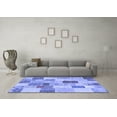 thumbnail image 3 of Ahgly Company Machine Washable Indoor Square Patchwork Blue Transitional Area Rugs, 8' Square, 3 of 4