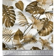 thumbnail image 1 of Soimoi Brown Poly Georgette Fabric Monstera Leaf & Floral Print Fabric by Yard 52 Inch Wide, 1 of 3