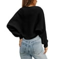 thumbnail image 3 of Long Sleeve Open Front Women's Bolero Shrug Sweater Knitted Cropped Cardigan Y2K Tops, 3 of 3