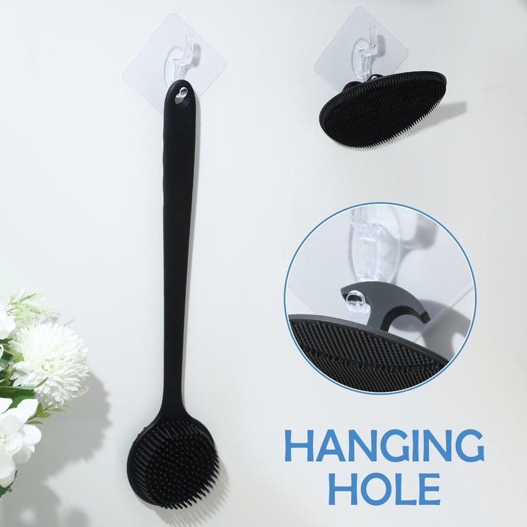 Abaima 3-Pack Silicone Back Scrubber Set, 14" Handle photo 4