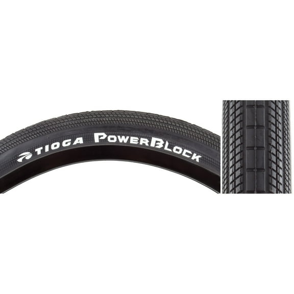 Tioga PowerBlock Tire - 20 x 1.75, Clincher, Wire, Black, 60tpi
