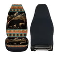 thumbnail image 6 of FOR U DESIGNS Bear Mountian Geometric Pattern Seat Covers for Cars Breathable 2 Pcs Front Seats Only Lightweight Universal Bucket Seat Covers Protector Fit for Automotive Truck SUV, 6 of 7