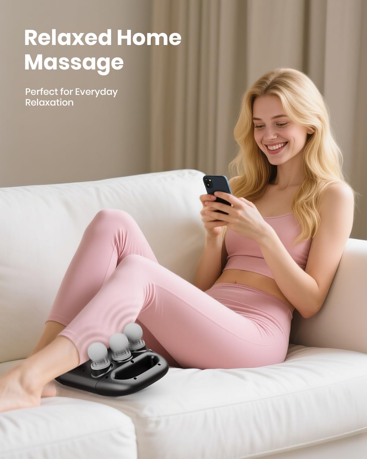 Massage Gun, 6 Head Deep Tissue Back/Shoulders/Legs/Arms/Neck Massager, 9 Speed Levels, Ideal Gift for Parents & Friends