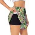 thumbnail image 3 of Lsque Watercolor Blooming Cactus Printed Women's Running Shorts with Liner Pockets,Elastic Quick Dry Workout Athletic Gym Yoga Shorts,Womens High Waist Shorts-Large, 3 of 9