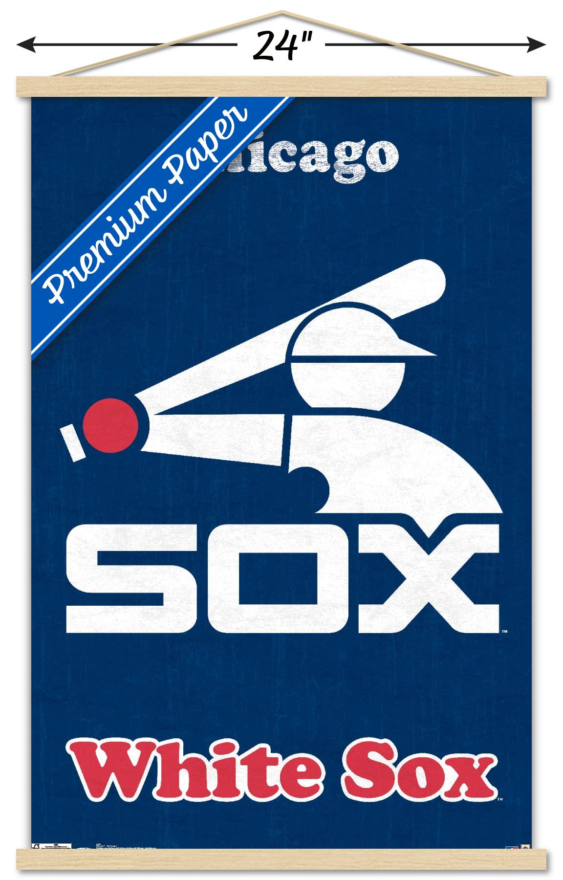 MLB Chicago White Sox - Retro Logo Wall Poster with Wooden Magnetic Frame, 22.375" x 34"