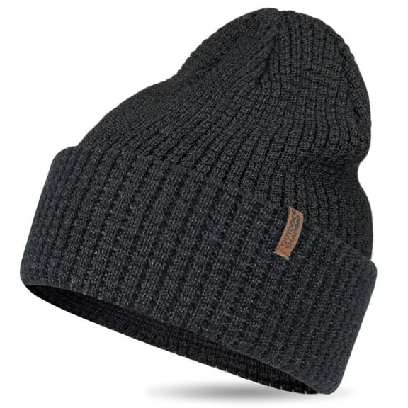 Men's & Women's Merino Wool Blended Knit Beanie - Warm Stretch Cuffed Winter Hat, Soft Marled Yarn, Classic Cold Weather Cap