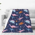 thumbnail image 4 of Cauagu Dinosaur Pattern Flannel Bed Blankets,Fleece Blanket Comfortable Air Conditioning Blanket for Sofa Bed Travel Couch & Living Room -60"x50", 4 of 8