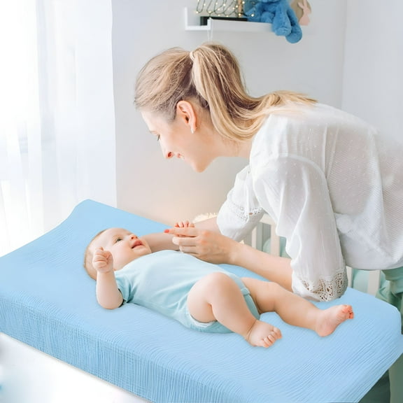 LAMIRO Clearance Furniture Protection under $5 Baby Bed Cover Breathable Style Baby Table Cover Soft Smooth Changing Pads Cover Soft Comfy Pad