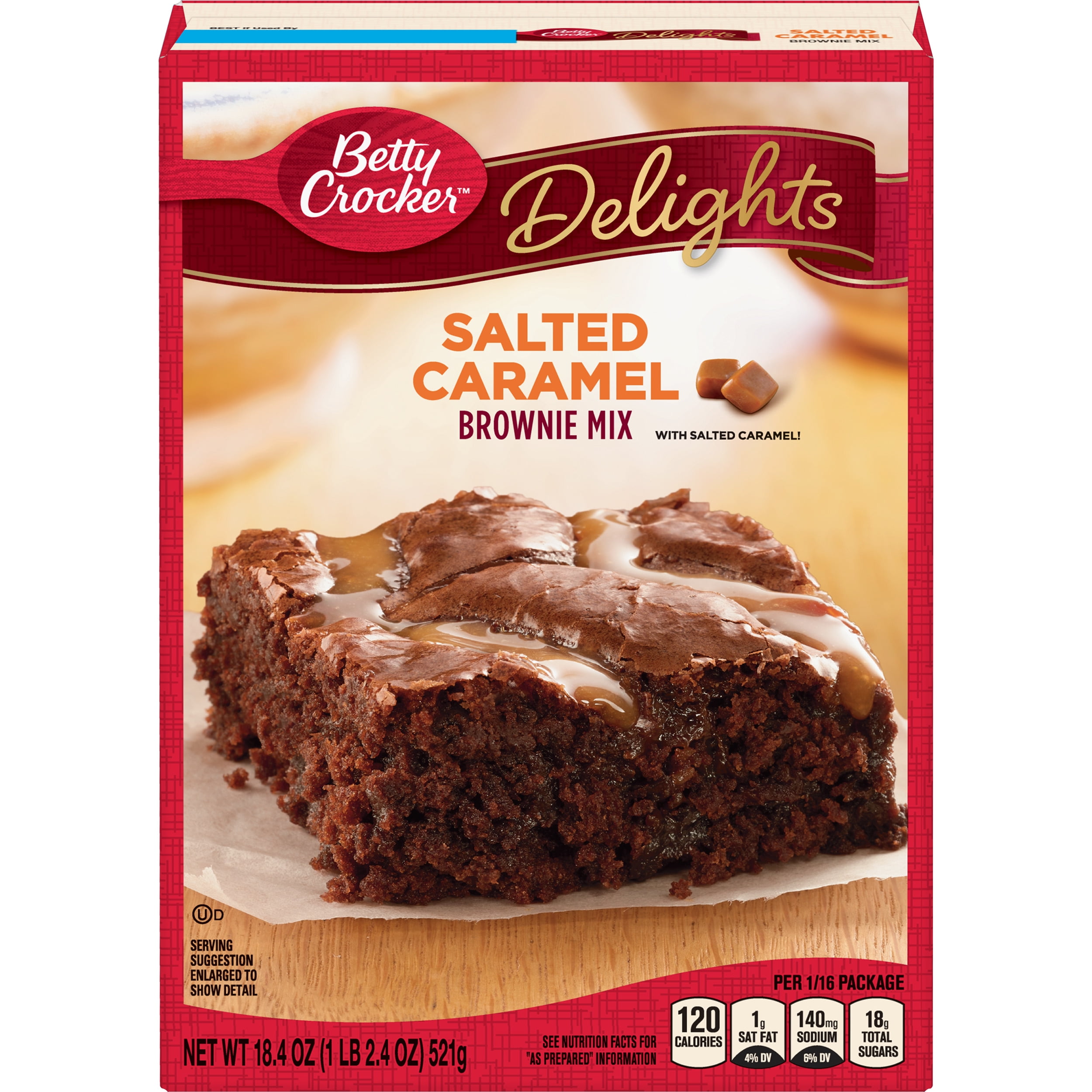 Betty Crocker Delights Salted Caramel Brownie Mix, 18.4 oz