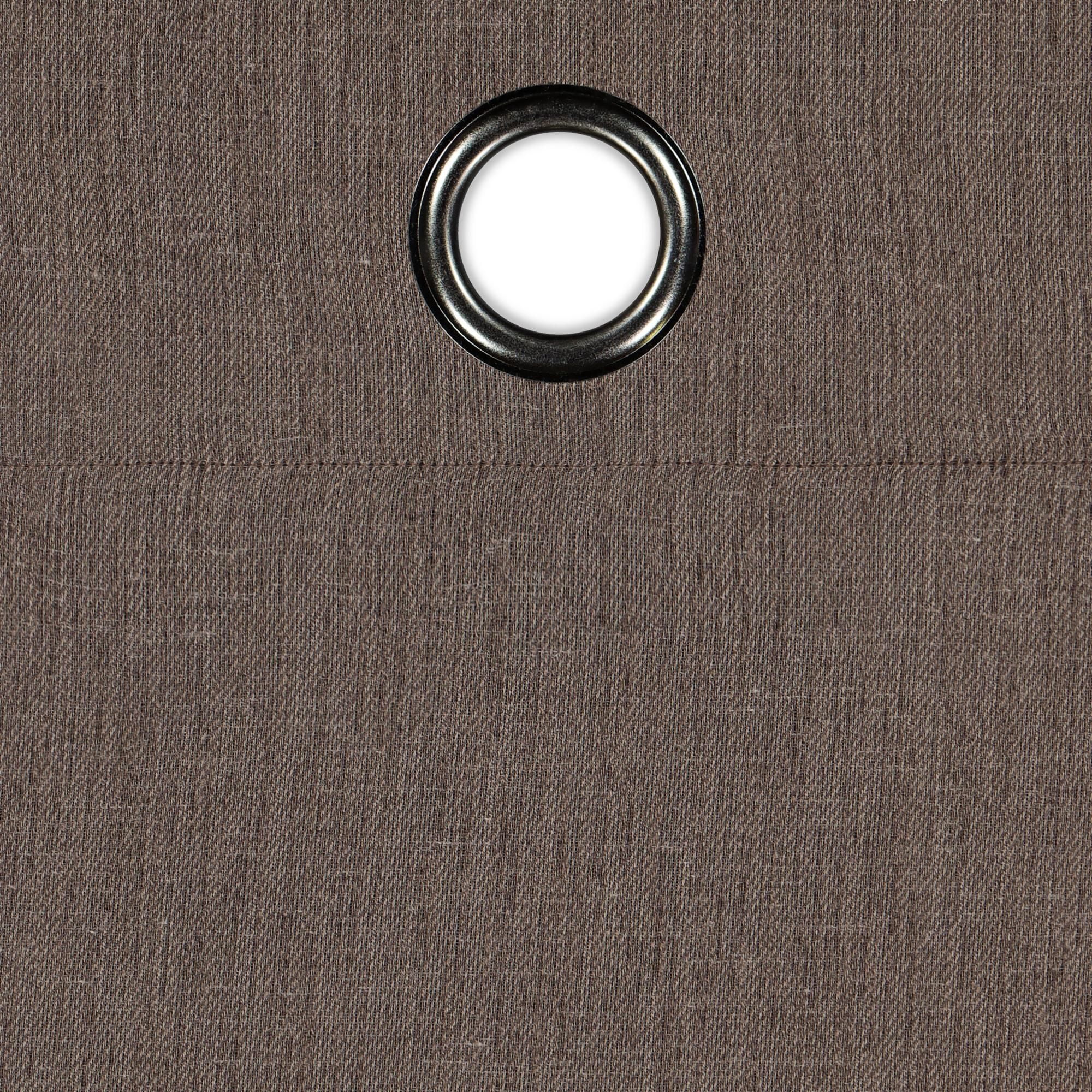 Eclipse Hadley 100% Blackout Curtain Panel, Linen Blend Grommet Window Curtain, 1 Panel, 50 In Wide x 84 In Long, Chocolate