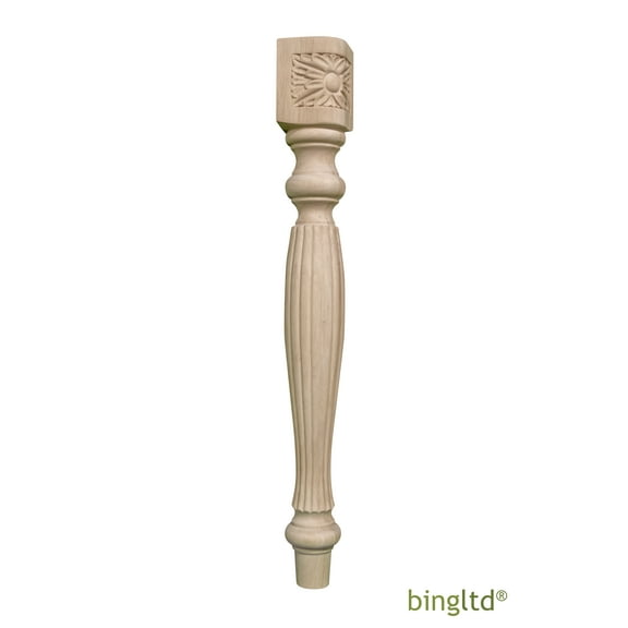 BingLTD - 29 3/4" Tall Unfinished Rubberwood Dining Table Leg - 1 PC (TL29353-RW-UNF)