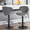 Dark Gray, variant on Magshion PU Leather Bar Stools Set of 2, Modern Swivel Barstool, Kitchen Counter Island Height Adjustable Bar Chairs with Back, Dark Gray